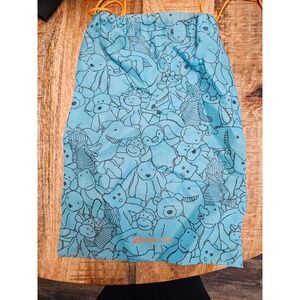 Jellycat London Kids Blue Mesh Drawstring Bag Animal Print Logo Toy Storage Bag